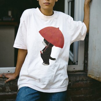 ★送料無料★雨降り子猫のTシャツ(受注制作/ユニセックスS〜XXL)の画像